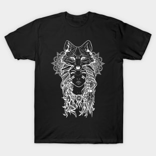 fox girl white design T-Shirt